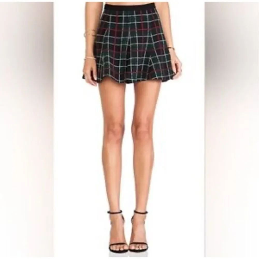Lovers and Friends tartan kidcore academia S mini skirt